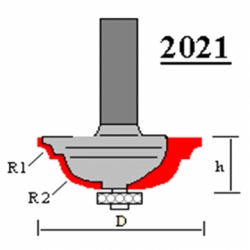 Фреза ГЛОБУС 2021 R4/10 кромочная калевочная с нижним подшипником